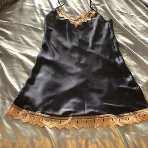 Navy silk nightgown